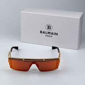 Balmain WONDER BOY-III BPS-127C-145 Women BRAND NEW Sunglasses Titanium Gold Red